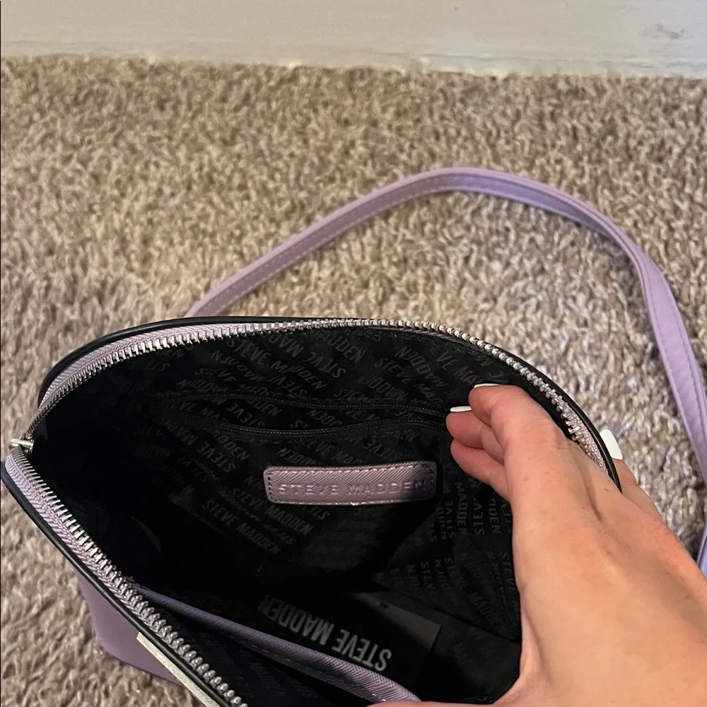 Steve Madden Lavender Dome Crossbody with Silver Chain